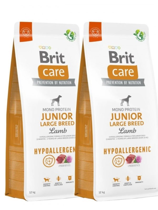 Brit Care Dog Junior Large Breed Hypoallergenic Lamb 2x12 kg