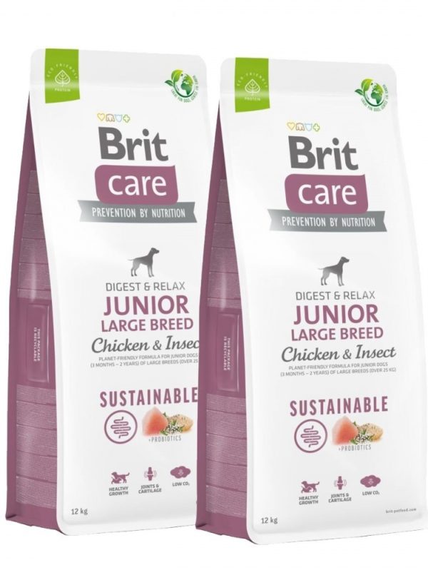 Brit Care Dog Junior Large Breed Sustainable Chicken & Insect 2x12 kg