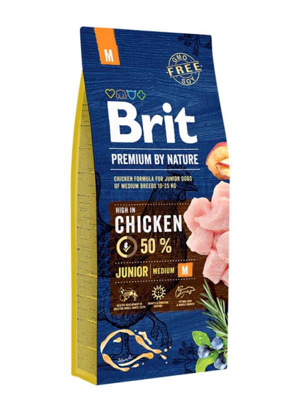 Brit Premium By Nature Dog Junior Medium Chicken (15 kg)