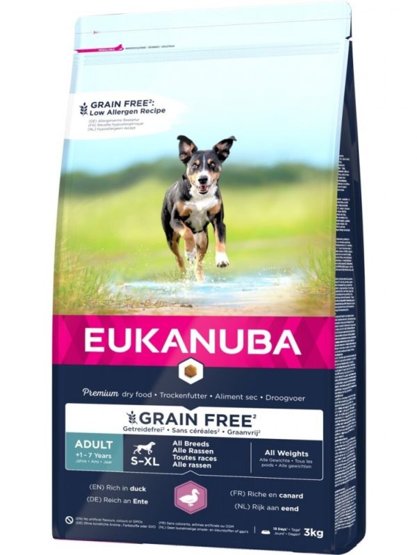 Eukanuba Dog Adult Grain Free All Breeds Duck (3 kg)