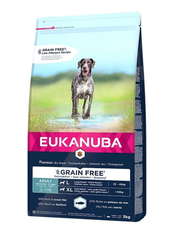 Eukanuba Dog Grain Free Adult Large & Extra Large Breed Ocean Fish (3 kg)