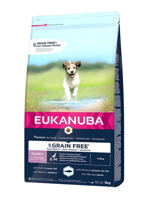 Eukanuba Puppy Grain Free Small & Medium Breed Ocean Fish (3 kg)