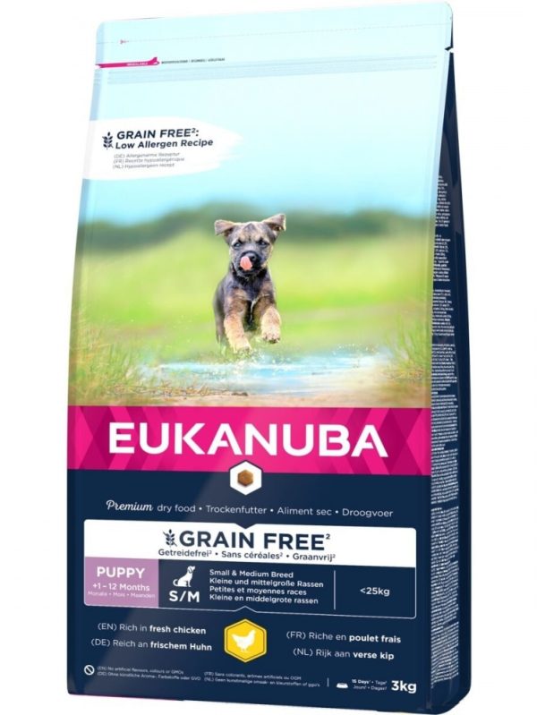 Eukanuba Puppy Grain Free Small & Medium Chicken (3 kg)