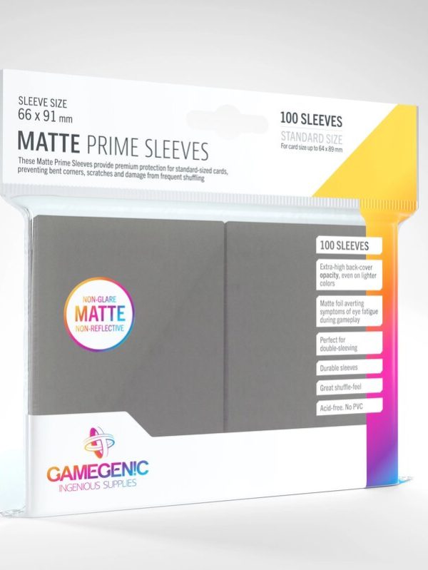 Gamegenic Matte Prime Sleeves Dark Grey (100 st)