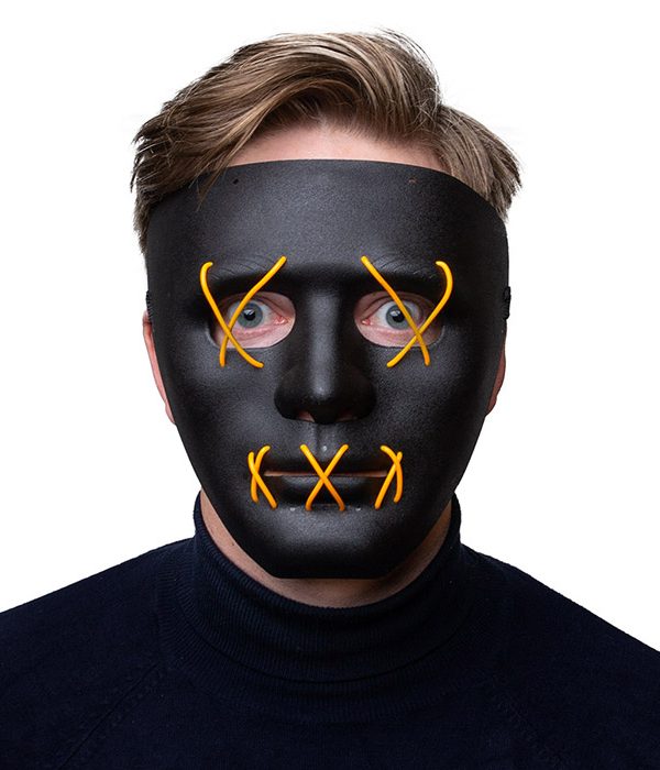 Mask med trådar-Gul