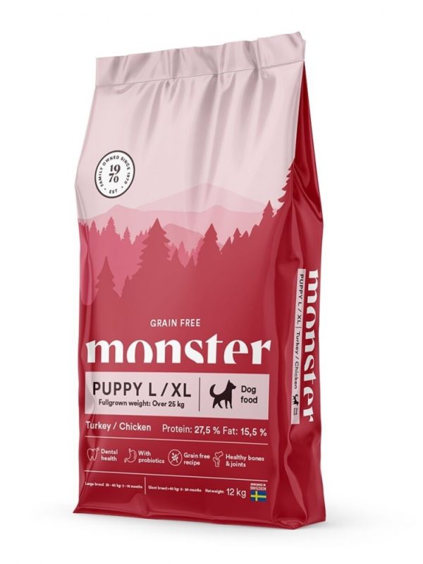 Monster Dog Puppy Large & XL Grain Free Turkey & Chicken (12 kg)