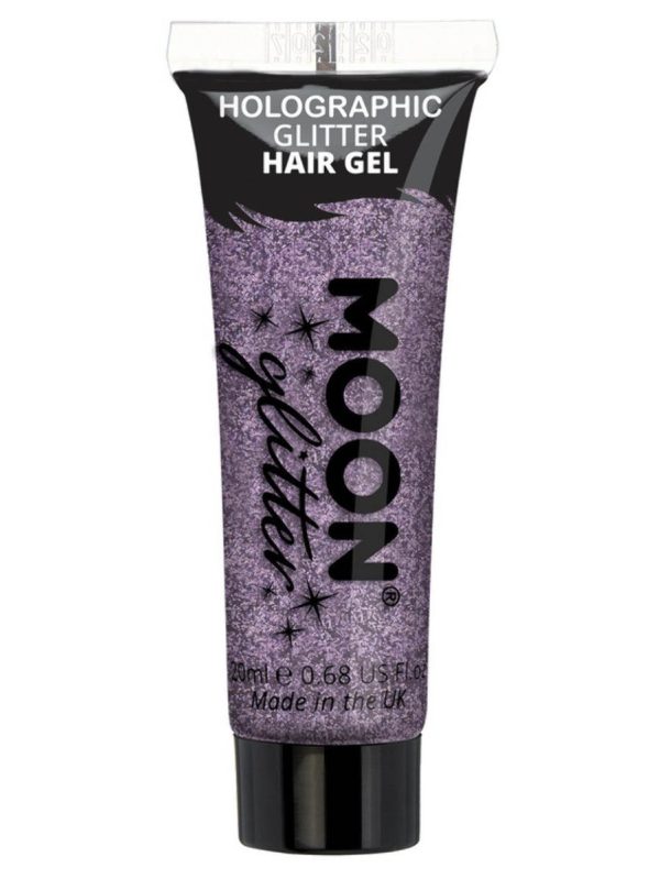 Moon hårgele, holografiskt glitter 20 ml Lila