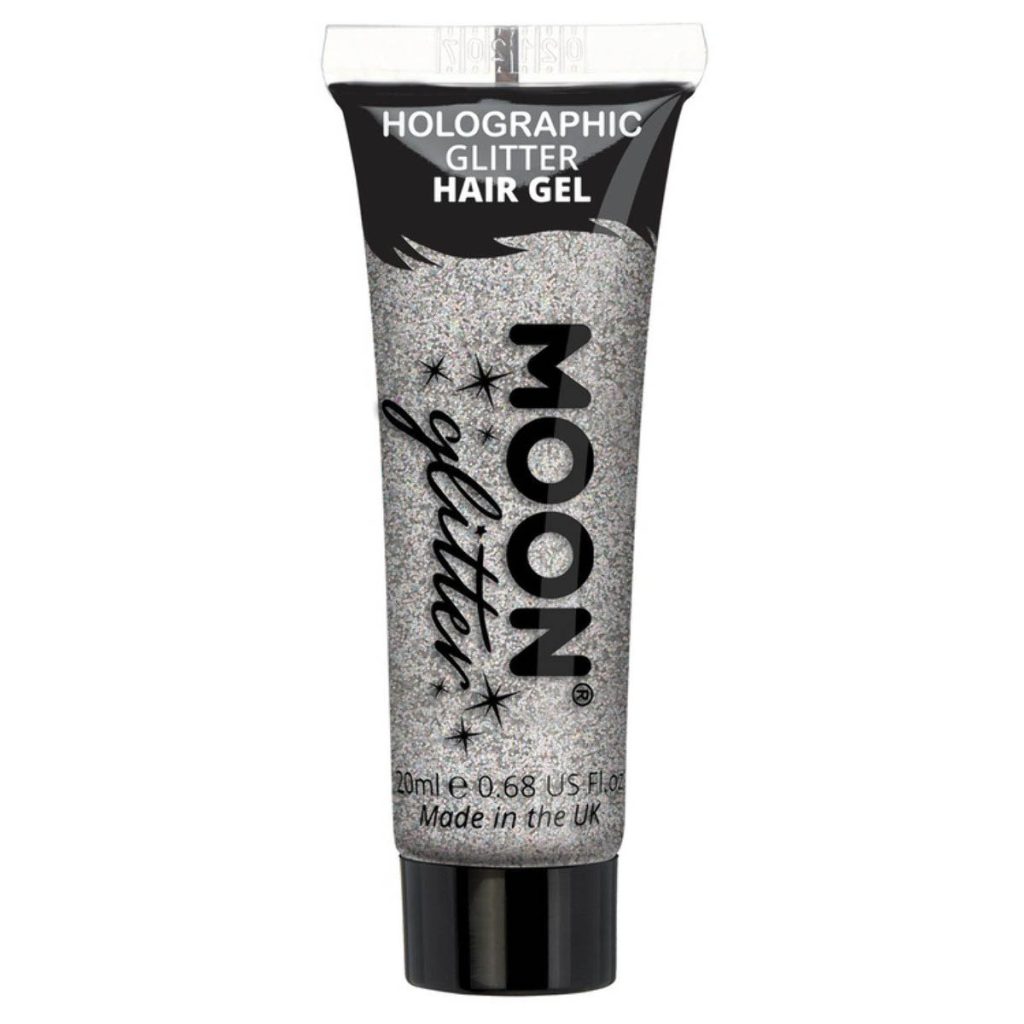 Moon hårgele, holografiskt glitter 20 ml Silver