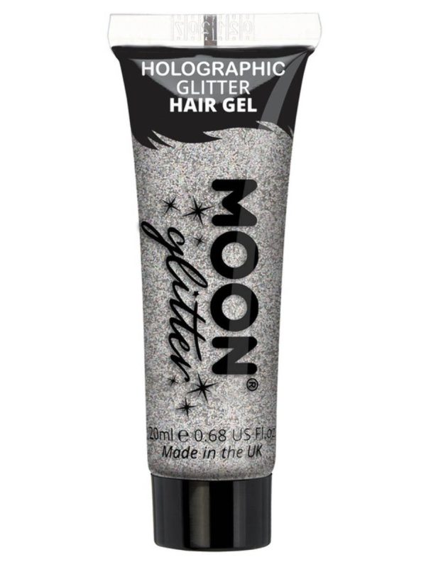 Moon hårgele, holografiskt glitter 20 ml Silver