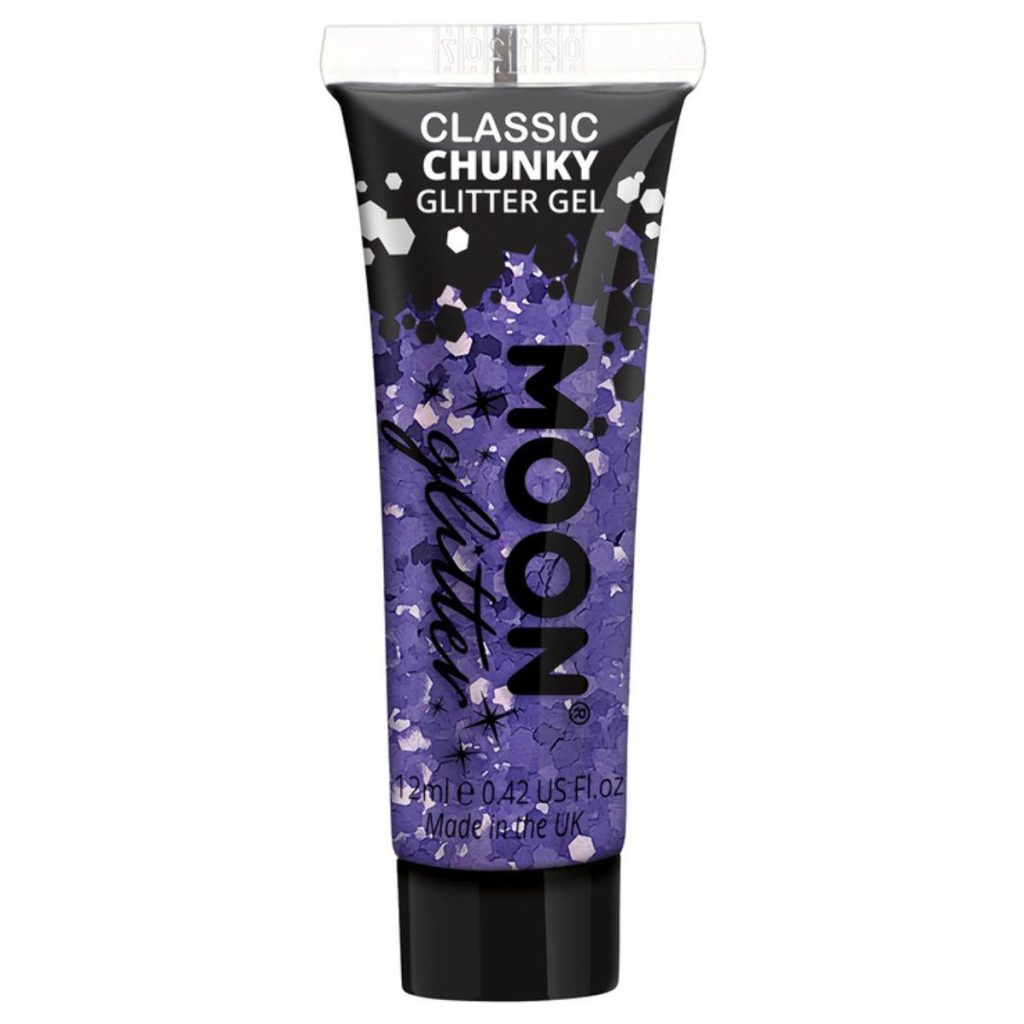 Moon kroppsglitter i gel, chunky 12 ml Lila