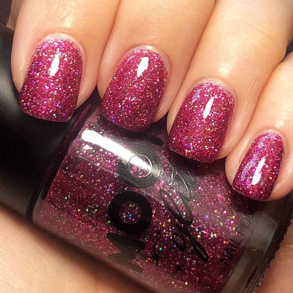 Moon nagellack, holografiskt glitter 14ml Fuschica