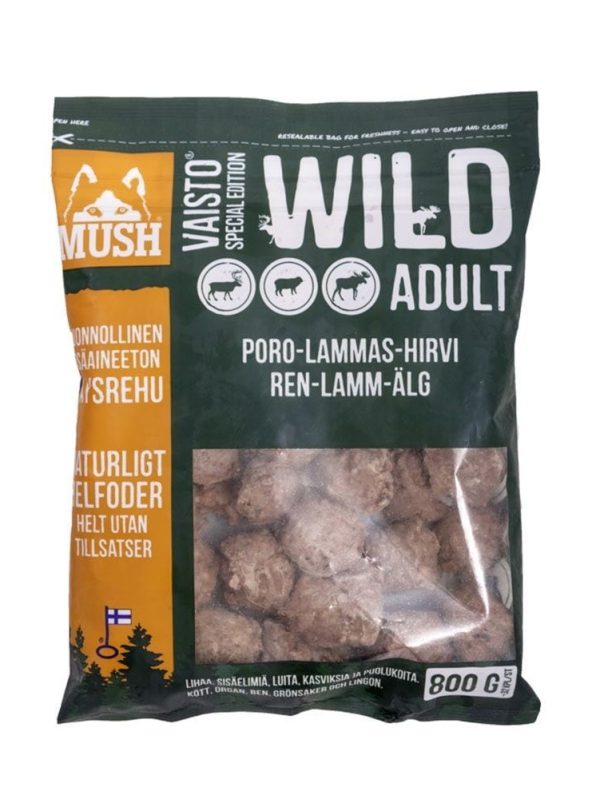 Mush Vaisto Wild Ren-Lamm-Älg Köttbullar (800 g)