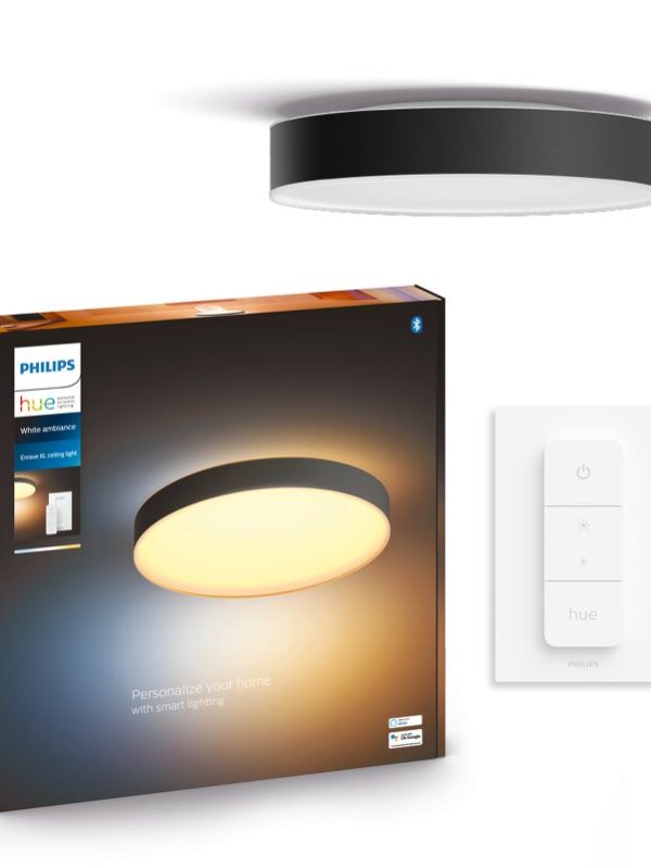 Philips Hue White Ambience Enrave taklampa / X-Large / Svart (inkl. dimmer switch)