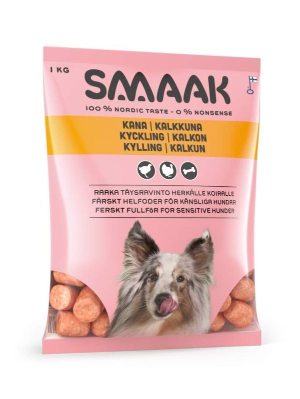 SMAAK Dog Raw Complete Adult Sensitive Kyckling & Kalkon 1 kg