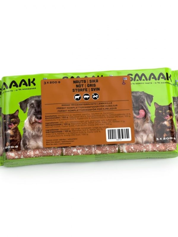 SMAAK Raw Complementary Beef & Pork Minced Meat 500 g (3 x 200 g)