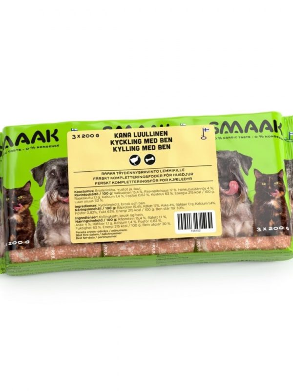 SMAAK Raw Complementary Kyckling med Ben (3 x 200 g)