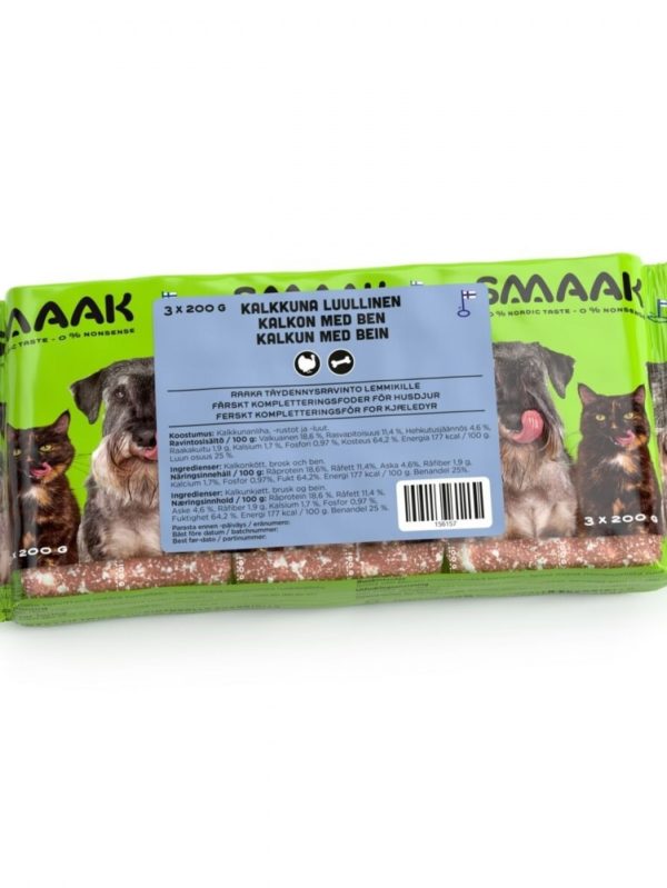 SMAAK Raw Complementary Turkey Minced with Bones 500 g (3 x 200 g)