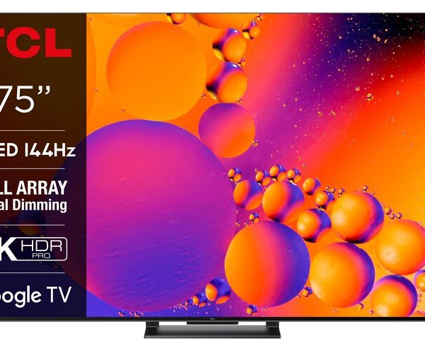 TCL 75" 75T8A / 4K / QLED / 144 Hz / VRR, Smart Google TV