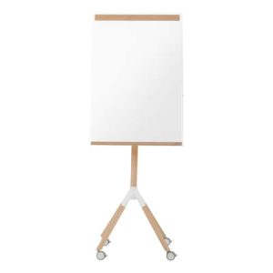 ARCHYI Giro magnetisk mobil whiteboardtavla med stafflistativ, avtorkningsbar yta, fack och ben med hjul i trä, 700 x 1 850 mm