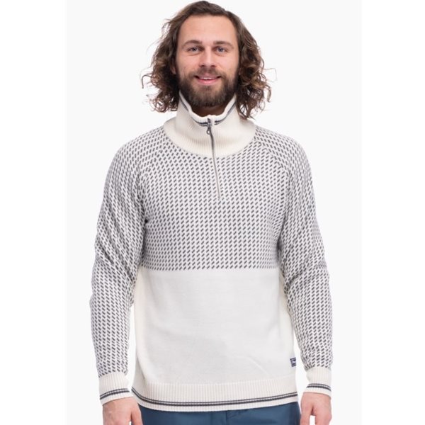 Bergans Alvdal Wool Half Zip Men Vanilla White/Solid Dark Grey