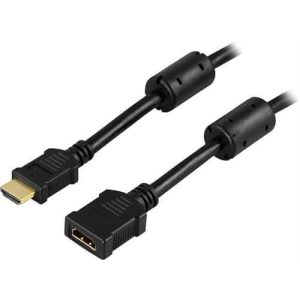 DELTACO Kabel HDMI Förlängning Ha-Ho 1m