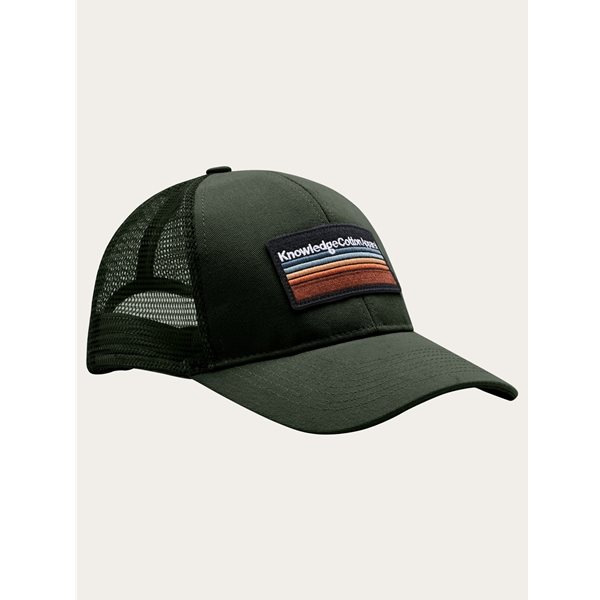 KnowledgeCotton Apparel Badge Twill Trucker Cap - Gots/Vegan Forrest Night