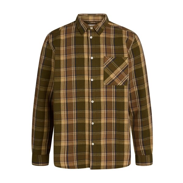 KnowledgeCotton Apparel Light Flannel Checkered Relaxed Fit Shirt