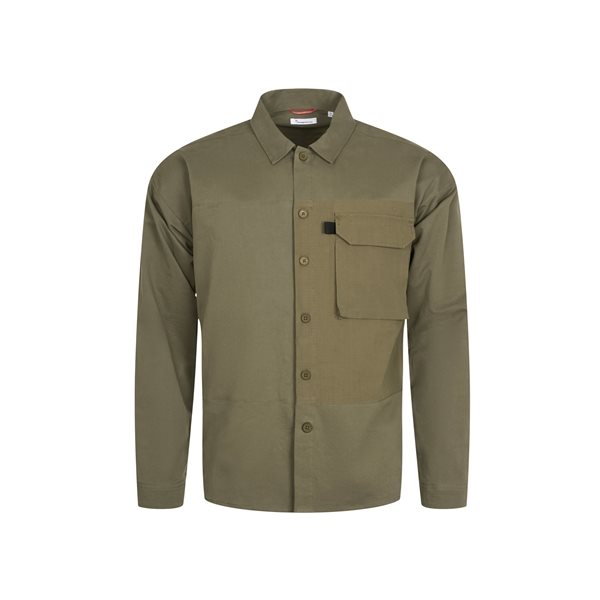 KnowledgeCotton Apparel Outdoor Twill Overshirt - Gots/Vegan Burned Olive