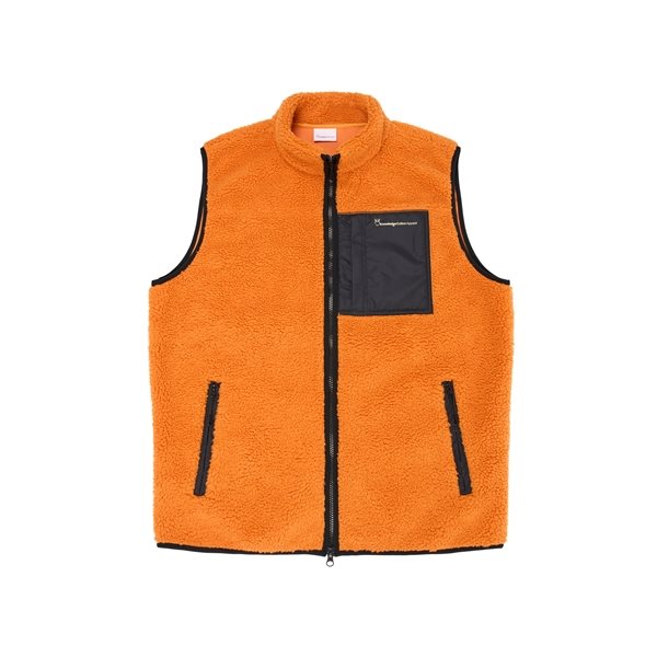 KnowledgeCotton Apparel Teddy Fleece Vest - Grs/Vegan Desert Sun