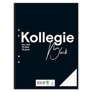 Kollegieblock A4 70g 70 blad rutat hålat