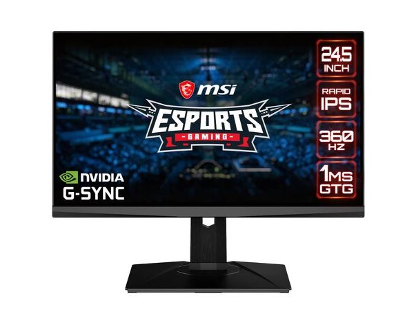 MSI Oculux NXG253R / 25" / IPS / 1920 x 1080 / 360 Hz / 1ms / 2xHDMI,DP / G-Sync / Justerbar / VESA