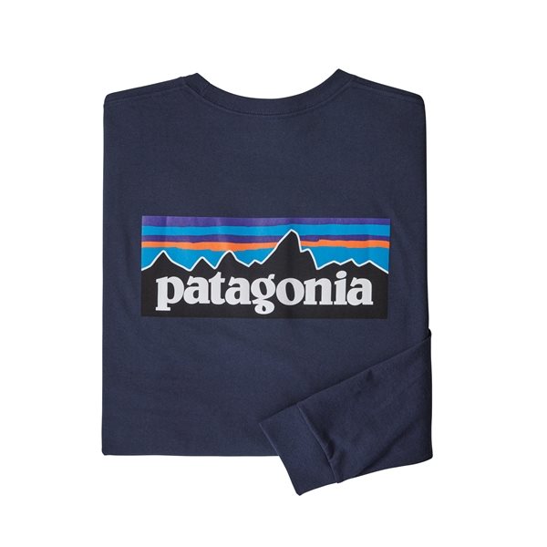 Patagonia M's L/S P-6 Logo Responsibili-Tee Classic Navy